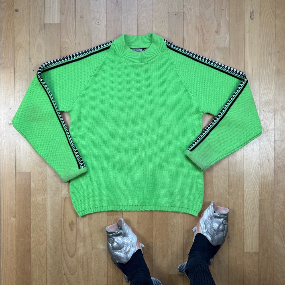 Vintage Crewneck 1990s Grand Slam Olive Knit Sweater Made in Usa